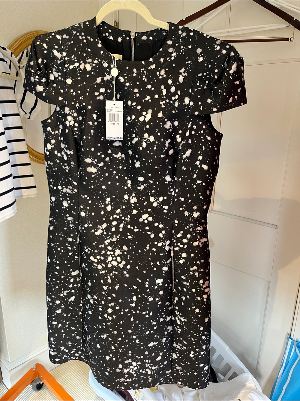 Michael Kors Black Dress with White Splatter Print